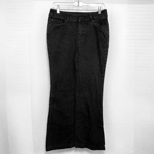 Chico’s Platinum Womens 0.5 Short Petite Jeans Black Stretch Charm Bootcut #Y